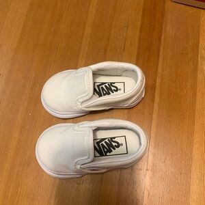 Vans Kids Classic White Slip-On Sneakers